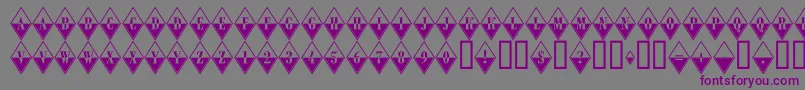 フォントARombybWRegular – 紫色のフォント、灰色の背景