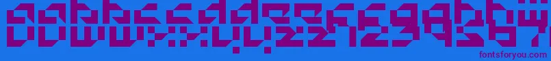 Superload Font – Purple Fonts on Blue Background