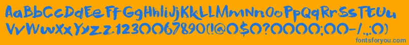 MurasakiDemo Font – Blue Fonts on Orange Background