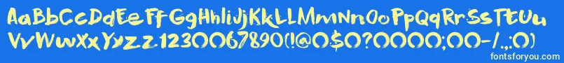 MurasakiDemo Font – Yellow Fonts on Blue Background