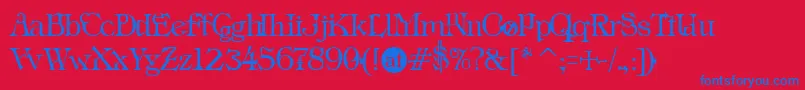 IndustrialSchizophrenic Font – Blue Fonts on Red Background