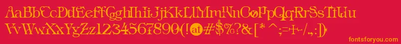 IndustrialSchizophrenic Font – Orange Fonts on Red Background
