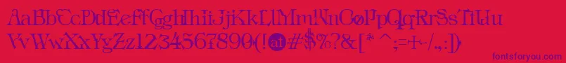 フォントIndustrialSchizophrenic – 赤い背景に紫のフォント