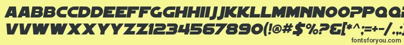 SfDistantGalaxyItalic Font – Black Fonts on Yellow Background