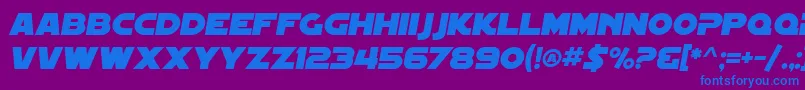 SfDistantGalaxyItalic Font – Blue Fonts on Purple Background