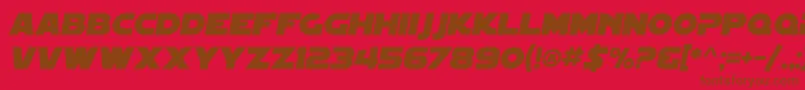 SfDistantGalaxyItalic Font – Brown Fonts on Red Background