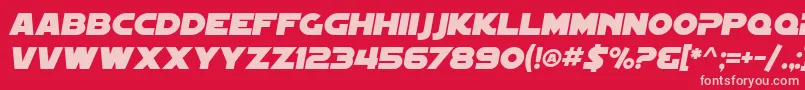 SfDistantGalaxyItalic Font – Pink Fonts on Red Background