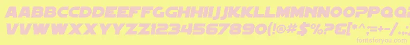 SfDistantGalaxyItalic Font – Pink Fonts on Yellow Background