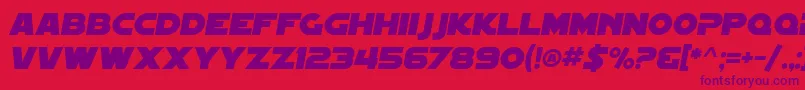 SfDistantGalaxyItalic Font – Purple Fonts on Red Background