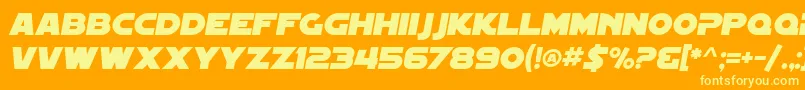 SfDistantGalaxyItalic Font – Yellow Fonts on Orange Background