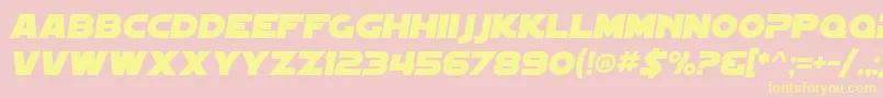 SfDistantGalaxyItalic Font – Yellow Fonts on Pink Background