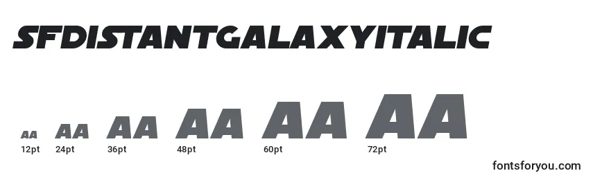 SfDistantGalaxyItalic Font Sizes