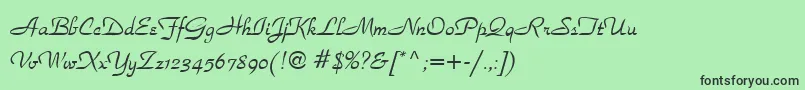 フォントSecondRoad – 緑の背景に黒い文字