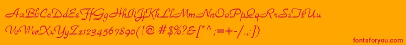 フォントSecondRoad – オレンジの背景に赤い文字