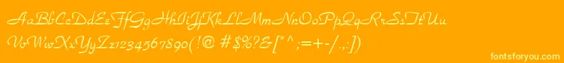 SecondRoad-fontti – keltaiset fontit oranssilla taustalla