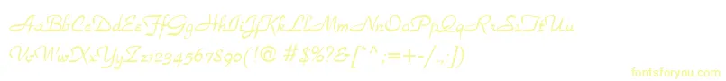 フォントSecondRoad – 白い背景に黄色の文字