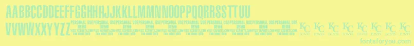 Czcionka Themaineventdemo – zielone czcionki na żółtym tle