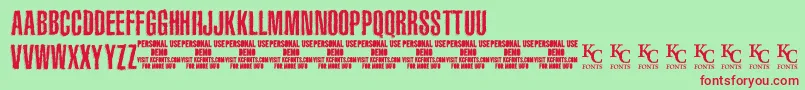 Themaineventdemo Font – Red Fonts on Green Background