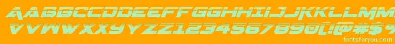 Geminahalfital Font – Green Fonts on Orange Background