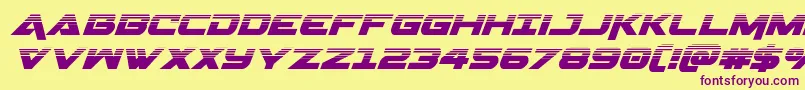 Geminahalfital Font – Purple Fonts on Yellow Background