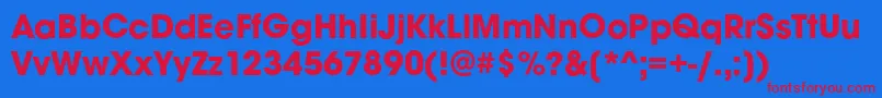 AvignonBoldRegular Font – Red Fonts on Blue Background