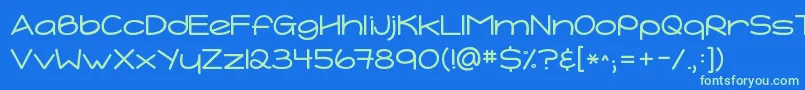 Kgtightrope Font – Green Fonts on Blue Background