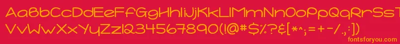 フォントKgtightrope – 赤い背景にオレンジの文字