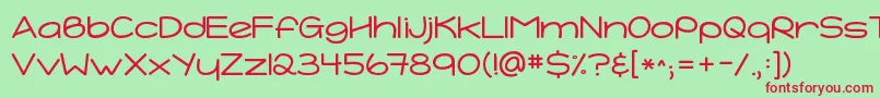 Kgtightrope Font – Red Fonts on Green Background