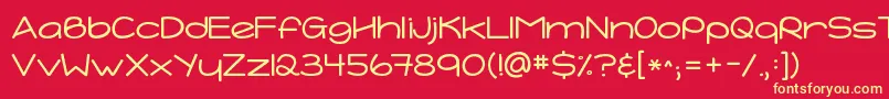 フォントKgtightrope – 黄色の文字、赤い背景
