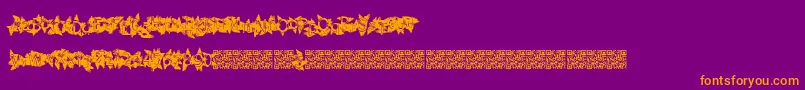 Indiansummer-Schriftart – Orangefarbene Schriften auf violettem Hintergrund