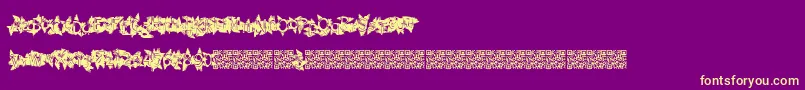 フォントIndiansummer – 紫の背景に黄色のフォント
