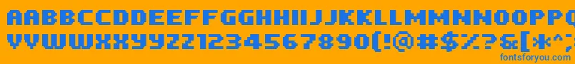 PfTempestaFiveCondensedBold Font – Blue Fonts on Orange Background