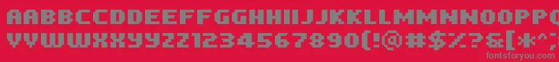 PfTempestaFiveCondensedBold-Schriftart – Graue Schriften auf rotem Hintergrund