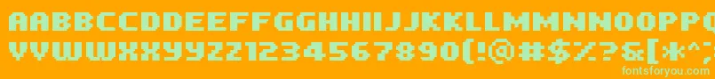 PfTempestaFiveCondensedBold Font – Green Fonts on Orange Background