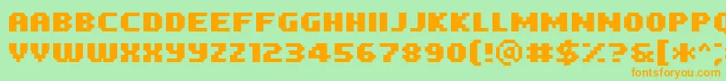 PfTempestaFiveCondensedBold Font – Orange Fonts on Green Background