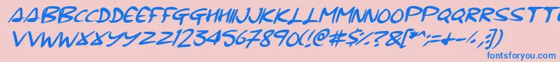 Signup Font – Blue Fonts on Pink Background