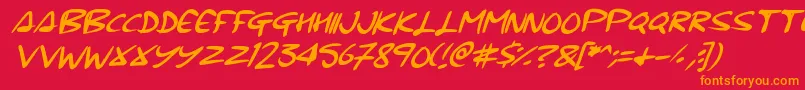 Signup Font – Orange Fonts on Red Background