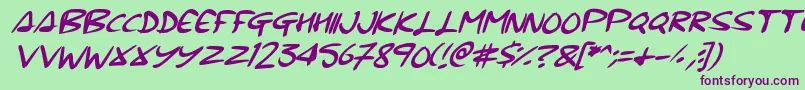 Signup Font – Purple Fonts on Green Background