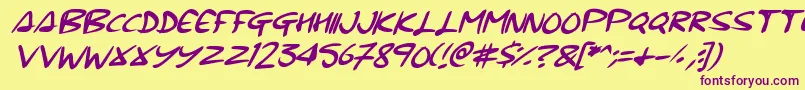 Signup Font – Purple Fonts on Yellow Background