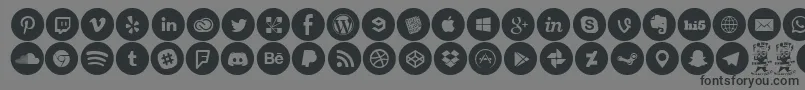 SocialMediaCircled Font – Black Fonts on Gray Background