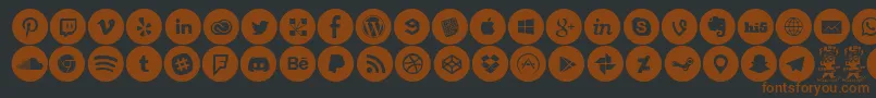 Fonte SocialMediaCircled – fontes marrons em um fundo preto