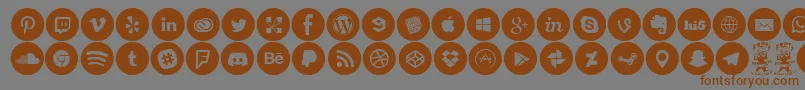Więcej informacji o czcionce SocialMediaCircled Czcionka SocialMediaCircled – brązowe czcionki na szarym tle