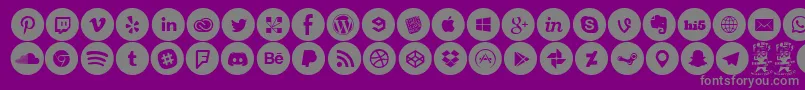 フォントSocialMediaCircled – 紫の背景に灰色の文字