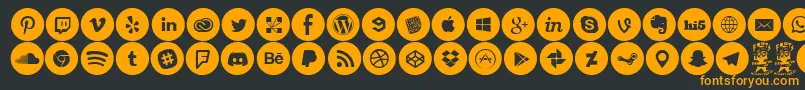 Шрифт SocialMediaCircled – оранжевые шрифты на чёрном фоне