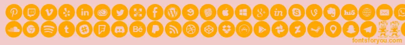 SocialMediaCircled-fontti – oranssit fontit vaaleanpunaisella taustalla