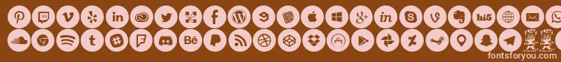 Шрифт SocialMediaCircled – розовые шрифты на коричневом фоне