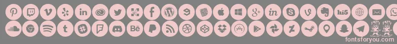 SocialMediaCircled Font – Pink Fonts on Gray Background