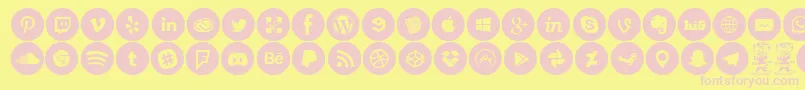 SocialMediaCircled Font – Pink Fonts on Yellow Background