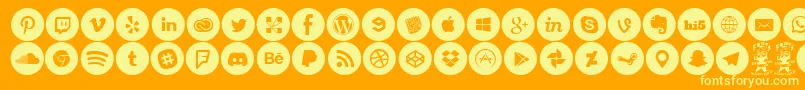 Saiba mais sobre a fonte SocialMediaCircled Fonte SocialMediaCircled – fontes amarelas em um fundo laranja