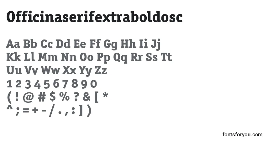 A fonte Officinaserifextraboldosc – alfabeto, números, caracteres especiais